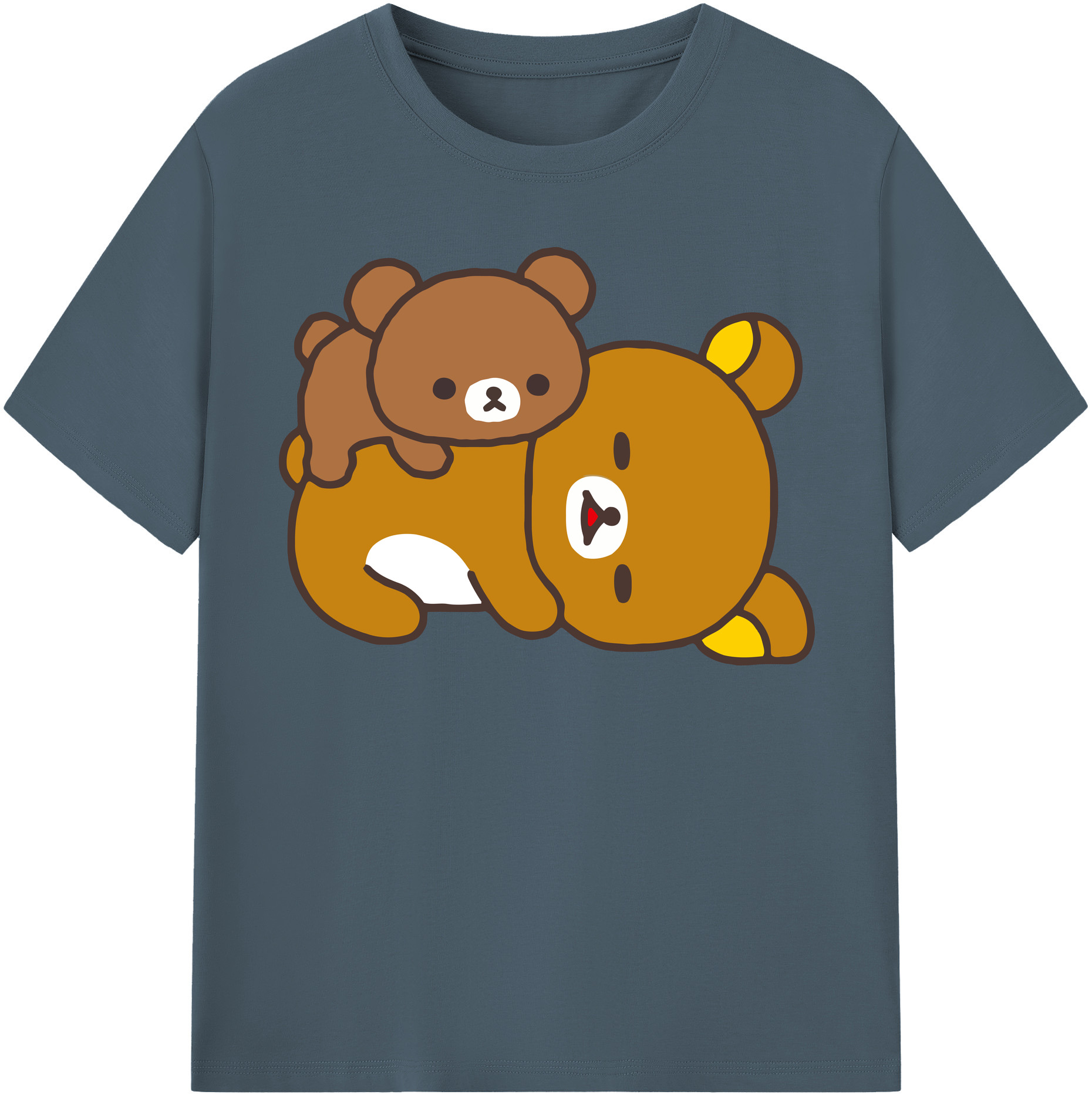（画像用） リラックマ リラックマ キイロイトリ Rilakkuma Korilakkuma Kiiroitori 綿100％半袖Tシャツ（フロントプリント）